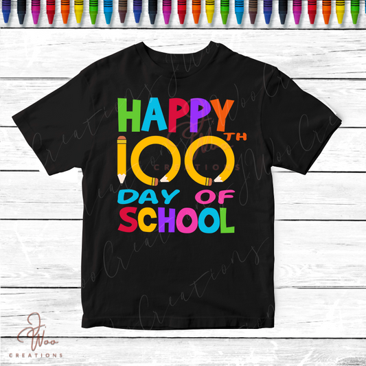 Happy 100 Day of School (Looping Pencils) Tee