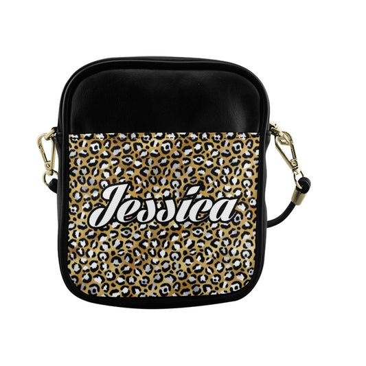 Small Leopard Crossbody Bag w/ Name