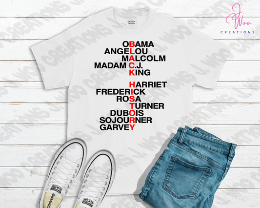 Black History (Vertical Word) Tee