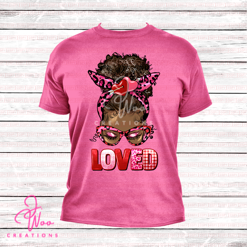 "Loved" Afro Puff Tee