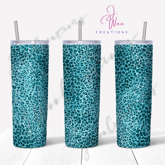 20 oz. Stainless Steel Tumbler - Glitter Leopard (Various Colors)