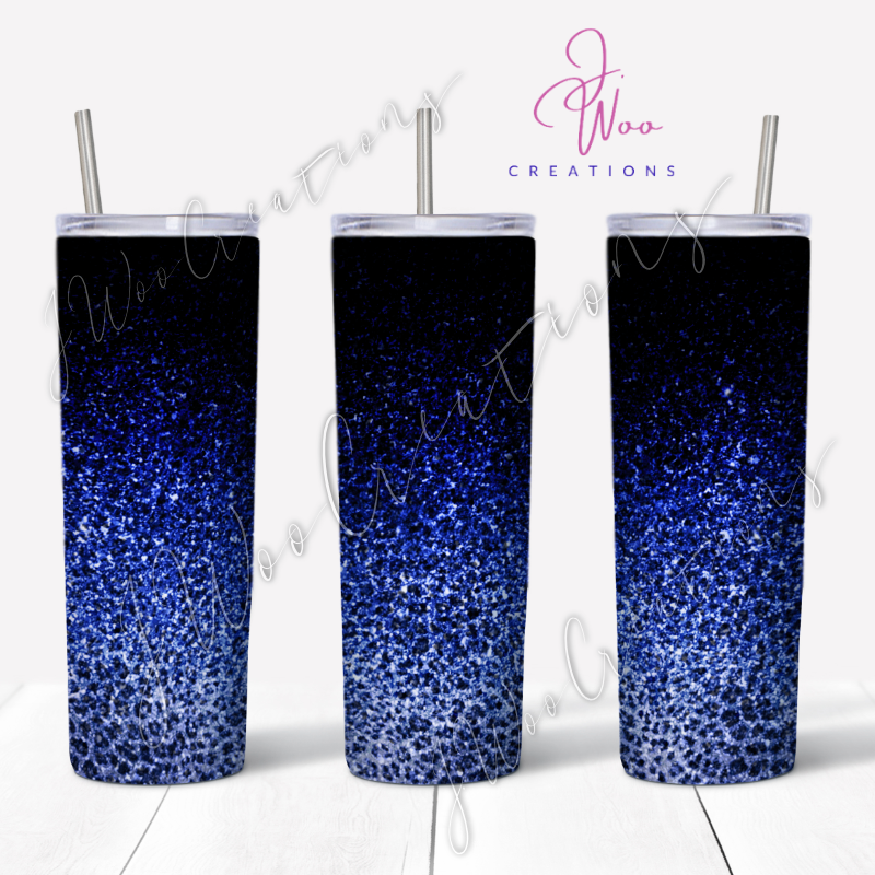 20 oz. Stainless Steel Tumbler - Glitter Ombre Leopard (Various Colors)