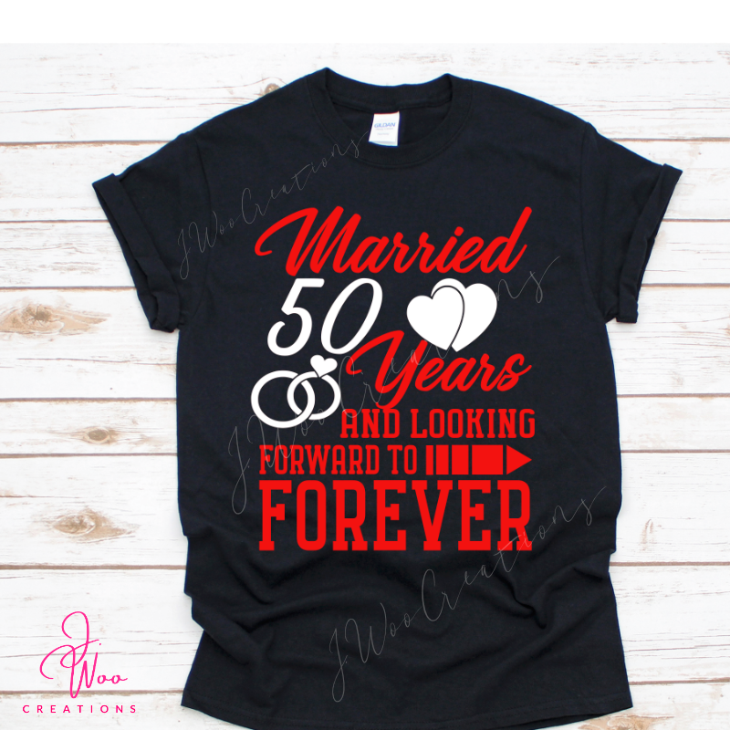 Married and Looking Forward Couples Tee