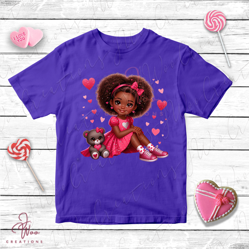 Adorable Girl and Teddy Bear Tee