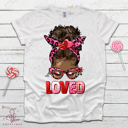 "Loved" Afro Puff Tee